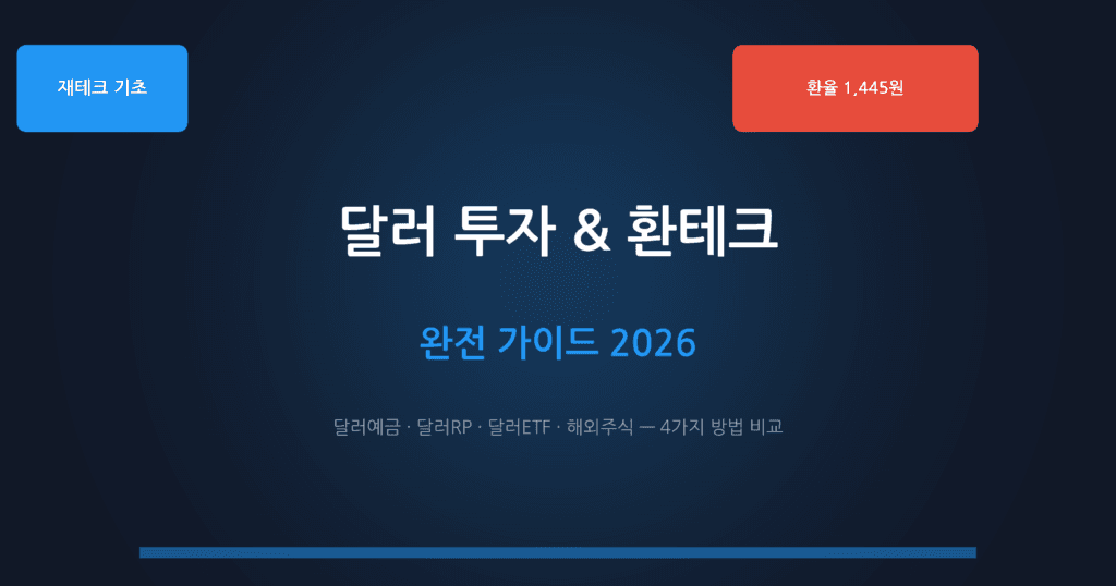 달러 투자 방법 비교 2026년 환율 1400원 시대 환테크 전략